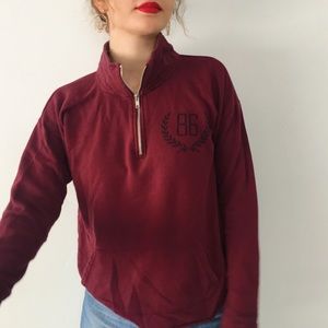 maroon VS Pink quarter zip up crewneck